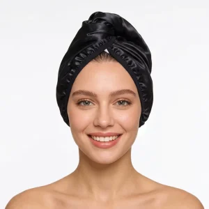 Custom Logo Eco friendly Comfortable Quick Dry Curly Hair Salon Super Absorbent Double Sided Anti Frizz Satin Microfiber Towels
