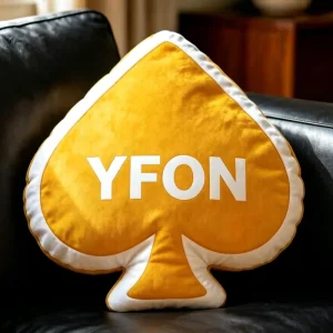 Custom Logo Embroidered Cartoon Animal Dot Heart Shape Pillow Small Yellow Plush Woven Waterproof Eco Friendly Bulk