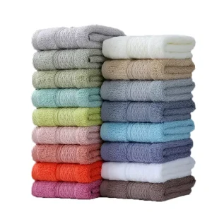 Custom Logo Embroidered Cotton Spa Towels Quick Dry Multi Color Soft Face Cloths for Beauty Barbershop Gym Shower Space