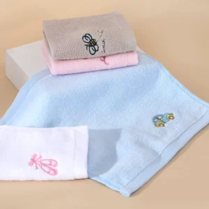Custom Logo Embroidery 100% Cotton Small Square Towel Eco Friendly Mini Face Hand Towels for Promotional Gift
