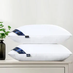Custom Logo Embroidery Modern Cooling Eco Friendly Polyester Cotton Washable Rectangle Cervical Neck Support Sleeping Bed Pillow