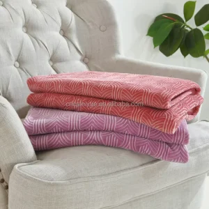 Custom Logo Fleece Plaid Flannel Throw Blanket Super Soft Warm Recycled Polyester Grey Brown White Woven Solid Pattern