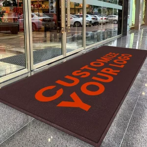 Custom Logo Front Door Mat with Modern Style Personalized Rubber Backing Floor Carpet Doormat for Hotels Color Customizable