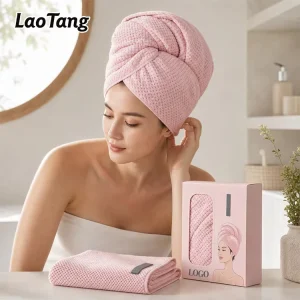 Custom Logo Hair Salon Towel Microfiber Headed Turban Towels Quick Dry Hair Drying Towel Wrap