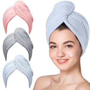 Custom Logo Hair Towel Microfiber Dry Hair Towel Drying Hair Wrap Towels for Curly Hair Women Anti Frizz Turban Wrap Towels