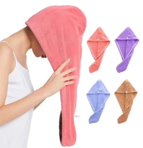 Shower Spa Head Wrap Hair Drying Hat Turban Microfiber Terry Dry Hair Towel