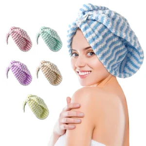 Custom Logo Hair Towel Microfiber Quick Dry Microfibre Hair Drying Towel Wrap Turban for Women