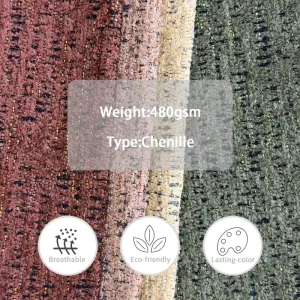 Custom Logo Hotel Project Chenille Sofa Fabric Pure Polyester Upholstery Furniture Textile Soft