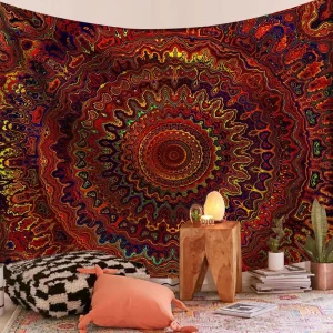 Custom Logo Indian Bohemian Mandala Wall Tapestry for Home Decor Digital Printed Hippie Wall Hanging Art Tapestries for Bedroom