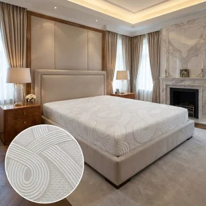 Custom Logo Jacquard Knitted Mattress Fabric Cotton Blend for Professional Bedding