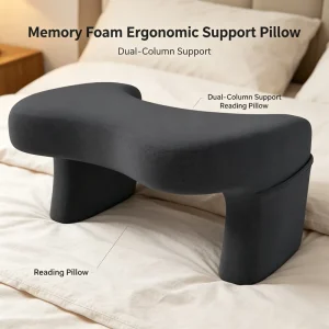 Custom Logo Luxury Reading Pillow Memory Foam Ergonomic Bed Rest Arm Rest Customizable Cervical Neck Bone Shape Knitted