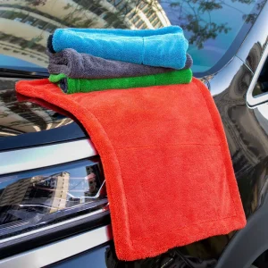 Custom Logo Microfiber Auto Care Detailing Cloth Large Twisted Loop Double Layer Superabsorption Car Cleaning Wash Drying Towel