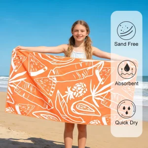 Custom Logo Microfiber Beach Towel Quick Dry Sand Free Lightweight Beach Towel for Resort Spa