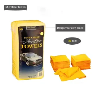 Custom Logo Microfiber Car Wash Towel 40x40cm Super Absorbent Car Detailing Cleaning Cloth Quick Dry