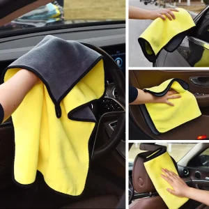Custom Logo Microfiber Coral Fleece Car Wash Drying Towel Strong Absorbent Quick Dry Cleaning Cloth