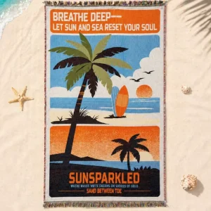 Custom Logo Modern Eco Friendly Quick Dry 100% Cotton Beach Towel for Bath & Outdoor Use