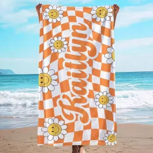 Custom Logo Modern Eco Friendly Quick Dry Microfiber Beach Towel with Printed Novelty Pattern for Bath & Outdoor Use