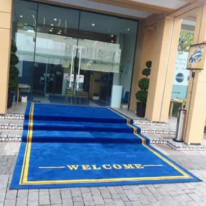 Custom Logo Nylon Welcome Mat Indoor and Outdoor Floor Covering Carpet for Hotel Home Use Custom Entrance Mat