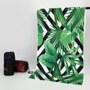Custom Logo OEM Microfiber Beach Towel Quick Dry Sand Free Breathable Both Sides Digital Printing Soft Beach Towel