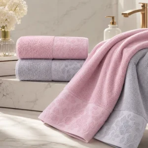 Custom Logo Organic Woven Cotton Towel 33x70cm 368GSM Ultra Soft Absorbent Eco Friendly 100+ Washes Hand Towel for Home Guest