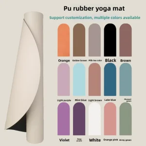 Custom Logo PU Yoga Mats Non Slip High Density Exercise Mats for Gym Fitness Studio and Home Workouts