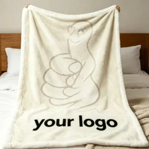 Custom Logo Pattern Designs Woven Polyester Eco Friendly Soft Cozy Queen Size Winter Printed Blanket Throws for Four Seasons Use