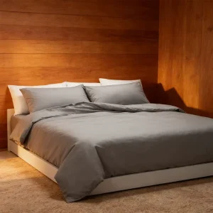 Custom Logo Poly Cotton Bedding Set Anti Dust Mite Cotton Bedding Set with Fitted Sheet Duvet Cover Pillowcase