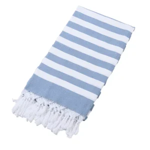 Custom Logo Printed 100% Cotton Striped Turkish Beach Towel for Adults Quick Dry Sand Free Tassel Eco Friendly