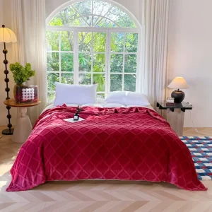 Custom Logo Printed 100% Polyester Knitted Sherpa Throw Blanket Eco Friendly All Season Home Bedding Travel Outdoor