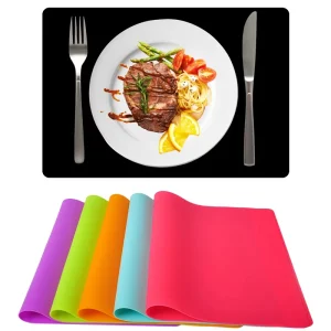 Custom Logo Printed Coloring Heat Resistant Non-Slip Waterproof Washable Silicone Placemat Pad for Dining Table Mat