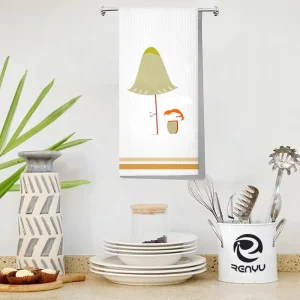 Custom Logo Printed Compressed Eco-Friendly Microfiber Kitchen Towels Quick Dry Reusable for Cleaning Woven Blank for