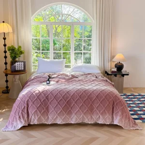 Custom Logo Printed Eco Friendly Woven Throw Blanket Home Bedding & Travel Use 100% Polyester All Season