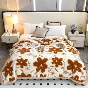 Custom Logo Printed Lightweight Throw Blanket 100% Polyester Eco-Friendly Knitted Four Seasons Use Home Travel OEM