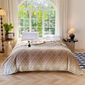 Custom Logo Printed Sherpa Throw Blanket Eco Friendly Bedding for Home Travel & All Season Use