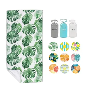 Custom Logo Quick Dry Sand Proof Recycled Towel Microfiber Print Swimming Beach Towel Repreve Towel