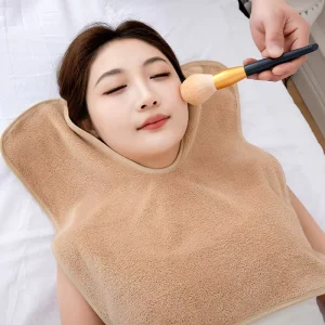 Custom Logo SPA Massage U Pillow Facial Towel Absorbing Skin Care Towel Waterproof Drool Bib Adult Apron for Salon Nursing Home