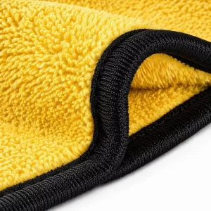 Custom Logo Silk Edged Microfiber Coral Fleece Towel 600GSM Paint Safe Car Detailing Cleaning Cloth
