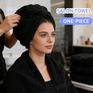 Custom Logo Soft Cotton Hair Towel Highly Absorbent Quick Dry for Hair Salon & Barber Shop Professional Hairdressing Use