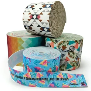 Custom Logo Sublimation Printed Polyester Crochet Elastic Band High Elastic Heat Transfer Webbing For Fashion Garment Accessory