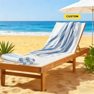 Custom Logo Super Large High Water Absorption 100% Cotton Cabana Striped Beach Towels Hotel Luxury Bath Towels