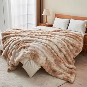 Custom Logo Super Soft Bubble Blanket Comfortable Fluffy Warm Plush Tie Dye Throw Blanket Cloud Blanket Bulk Supplier