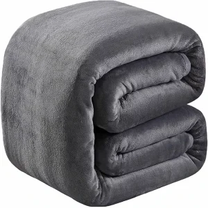 Custom Logo Super Soft Cozy Thick and Warm Polyester 1ply Solid Sofa Flannel Fleece Blanket for Winter