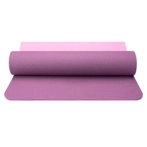 Custom Logo TPE Exercise Yoga Mat 4-10mm Thick Wide Non Slip Single & Double Color Fitness Jump Mat with Alignment Lines