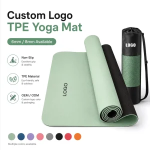 Custom Logo TPE Yoga Mat 6mm 8mm Non Slip Eco Friendly Fitness Exercise Mat for Yoga Studios and Brands