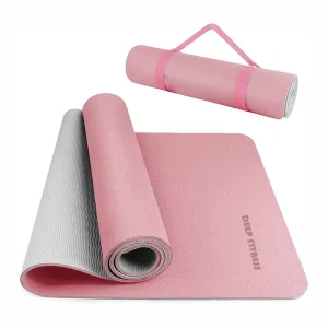 Custom Logo TPE Yoga Mat Eco Friendly Gym Matt Thick Non Slip Yoga Pilates Exercise Workout Mat with Carrying Strap