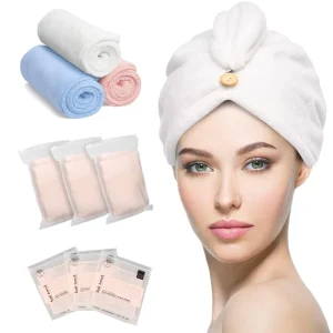 Custom Logo Thickened Cap Style Waffle Weave Towel Spa Salon Grade Quick Dry Head Wrap Microfiber Quick Dry Towel