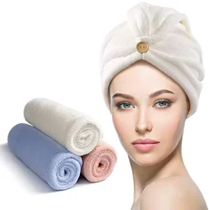 Custom Logo Thickened Cap Style Waffle Weave Towel Spa Salon Grade Quick Dry Head Wrap Microfiber Quick Dry Towel
