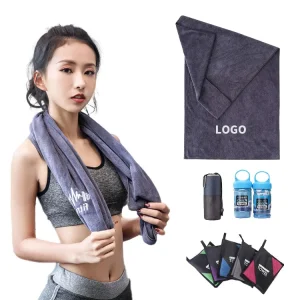 Custom Logo Towel Double Sided Printed Quick Drying Water Absorption Microfiber Gym Sport Towel