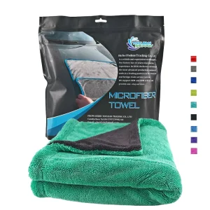Custom Logo Twisted Loop Edgeless Microfiber Car Towel High Absorbent Soft Fast Drying Towel for Auto Shop Use