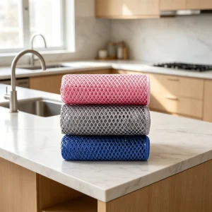 Custom Logo Ultra Absorbent Mesh Towel Quick Dry Lint Free Cleaning Task Dish Cloth for Kitchen Dishwashing